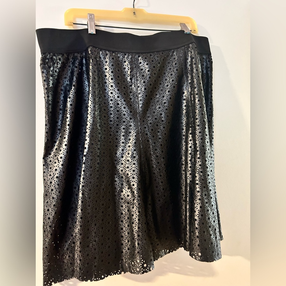 Pleather skirt with cut outs